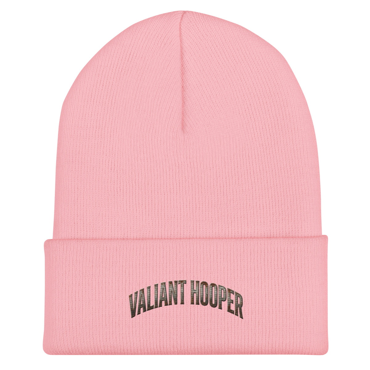 Born of Coal Cuffed Beanie in Baby Pink – Vorderansicht