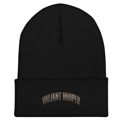 Born of Coal Cuffed Beanie in Schwarz – Vorderansicht