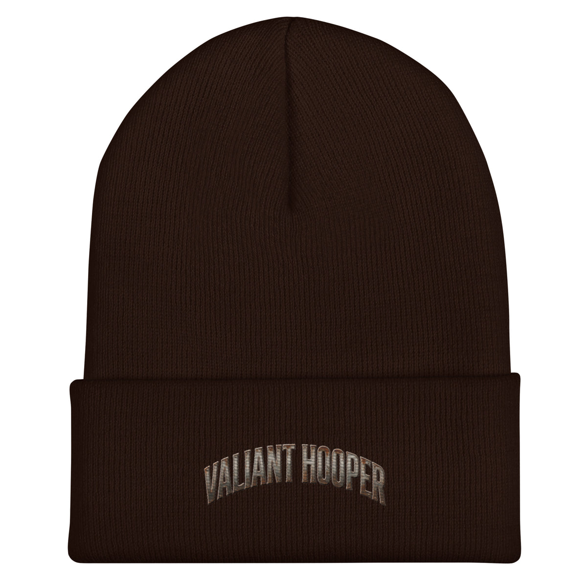 Born of Coal Cuffed Beanie in Braun – Vorderansicht