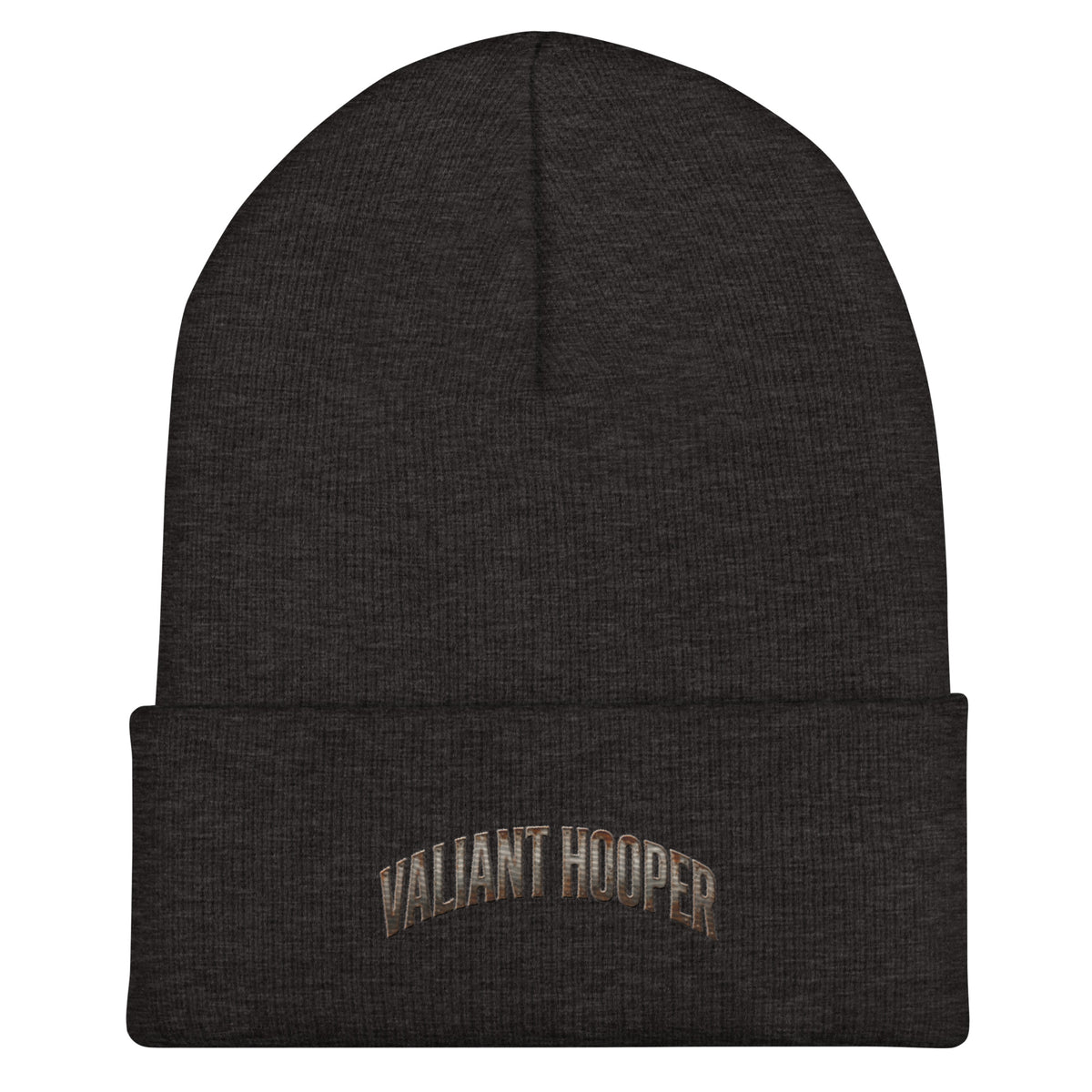 Born of Coal Cuffed Beanie in Dunkelgrau – Vorderansicht