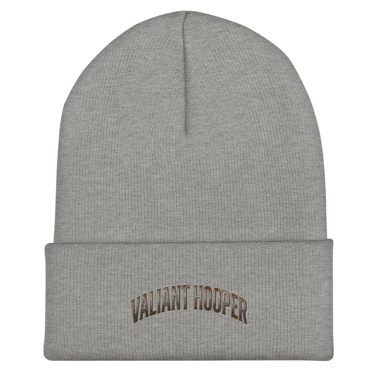 Born of Coal Cuffed Beanie in Heather Grau – Vorderansicht