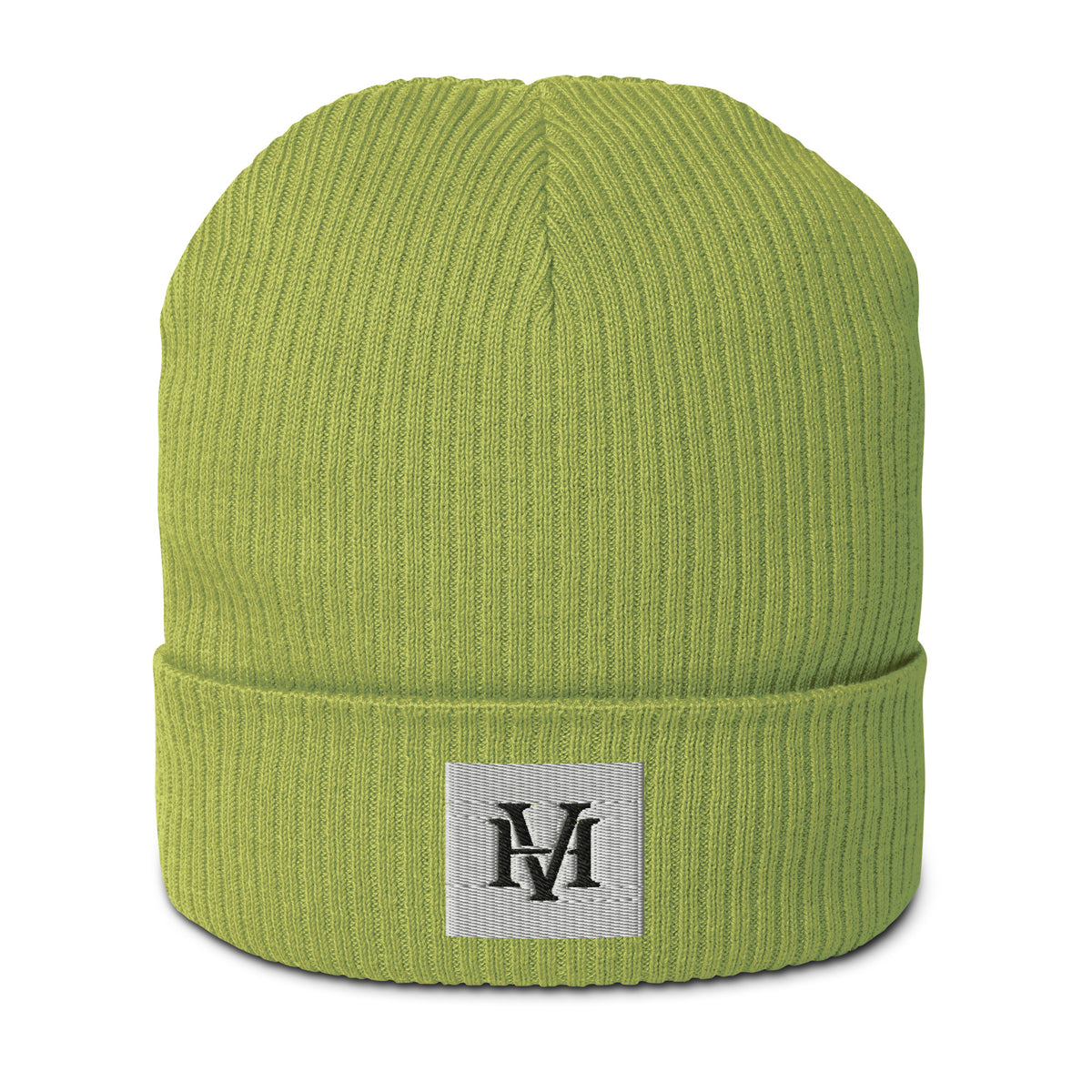 Streetblock Ribbed Beanie in Leaf Green – Vorderansicht