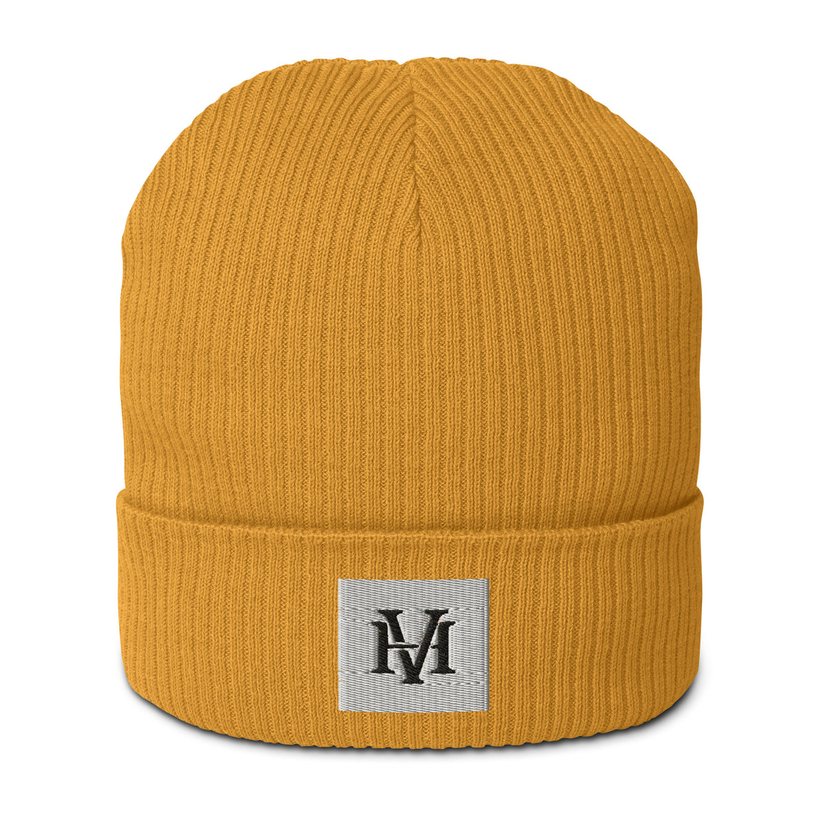 Streetblock Ribbed Beanie in Mustard Yellow – Vorderansicht