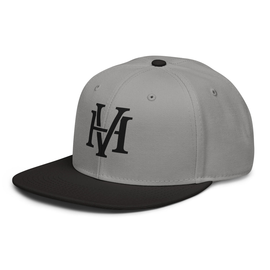 Streetblock Snapback in Schwarz/Grau – schräg vorne links