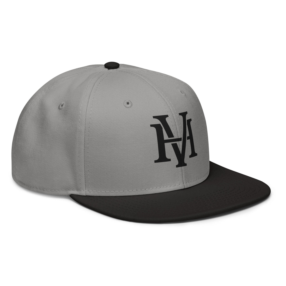 Streetblock Snapback in Schwarz/Grau – schräg vorne rechts