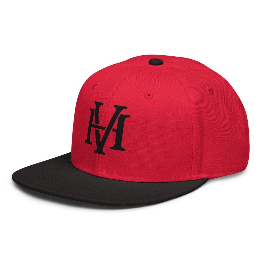 Streetblock Snapback in Schwarz/Rot – schräg vorne links