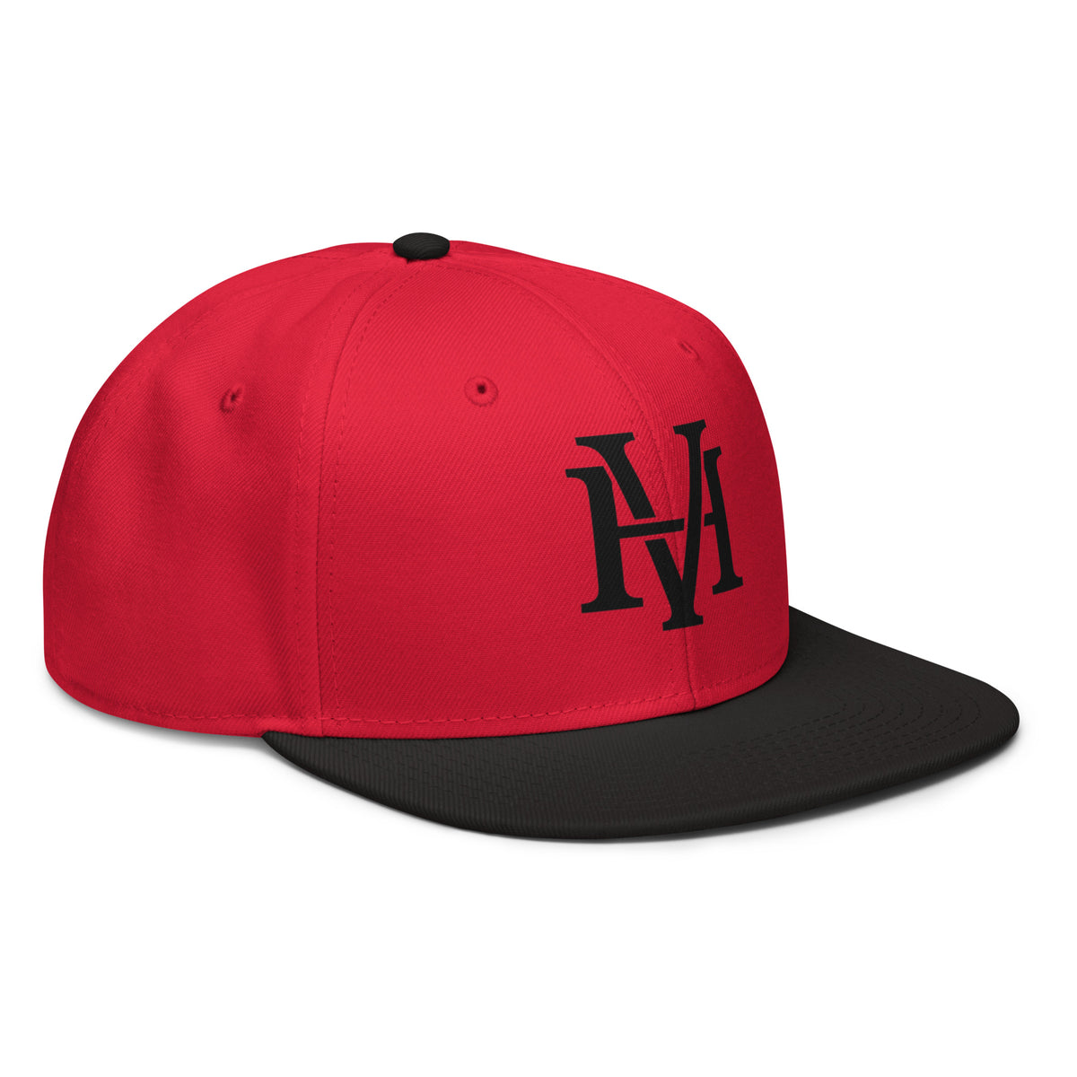 Streetblock Snapback in Schwarz/Rot – schräg vorne rechts