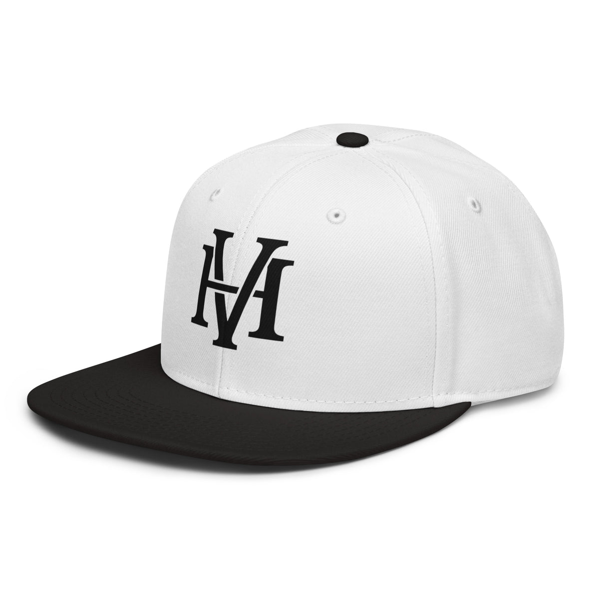Streetblock Snapback in Schwarz/Weiß – schräg vorne links