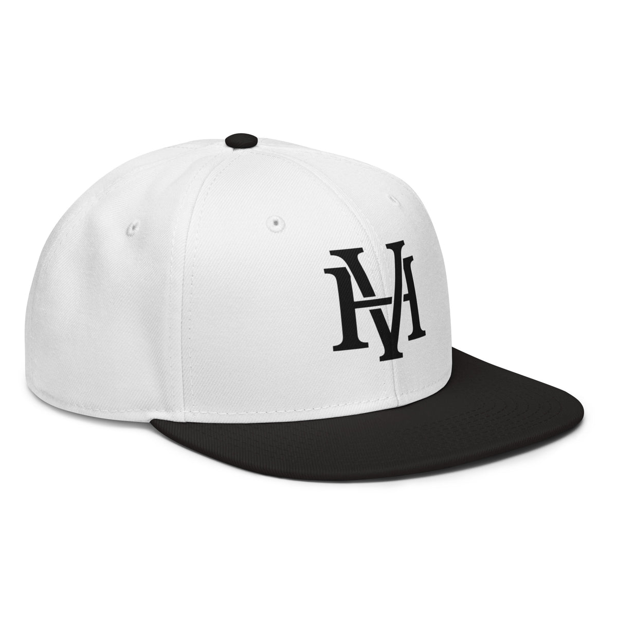 Streetblock Snapback in Schwarz/Weiß – schräg vorne rechts