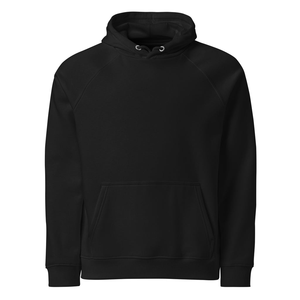 Born of Coal Raglan Hoodie in Schwarz – Vorderansicht