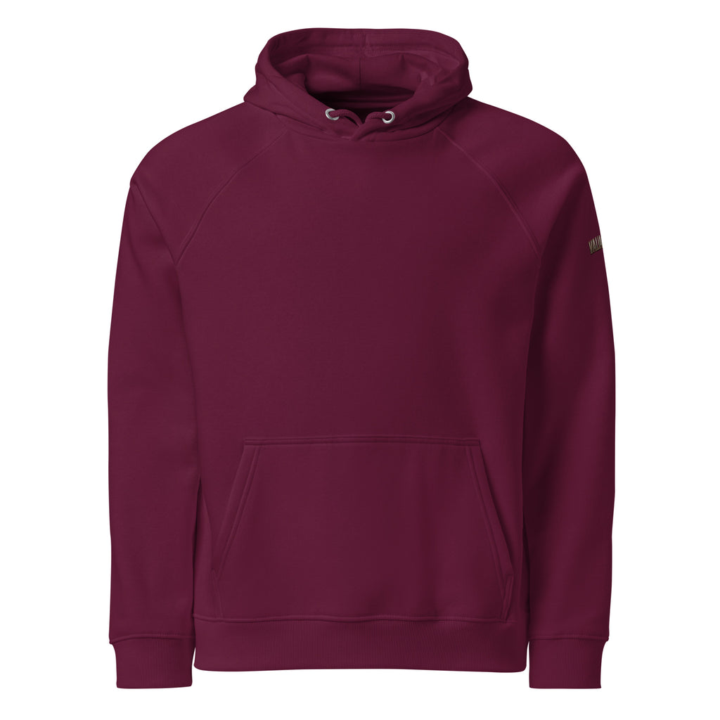 Rise Up Raglan Hoodie in Burgundy – Vorderansicht