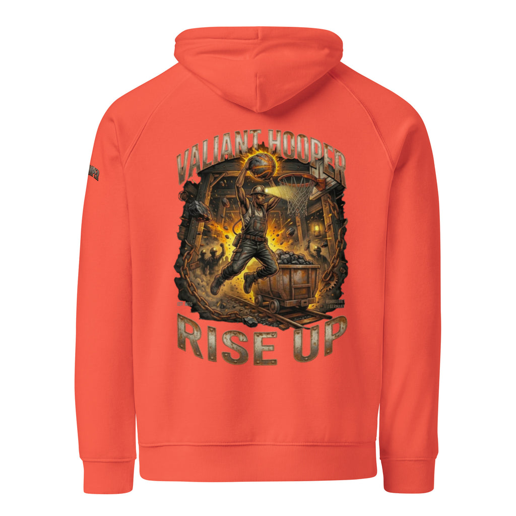 Rise Up Raglan Hoodie in Gebrannte Orange – Rückansicht