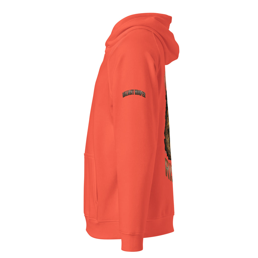 Rise Up Raglan Hoodie in Gebrannte Orange – Seitenansicht