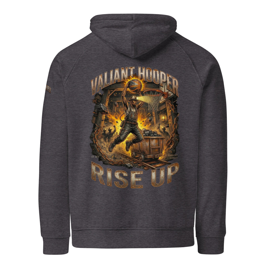 Rise Up Raglan Hoodie in Charcoal Melange – Rückansicht