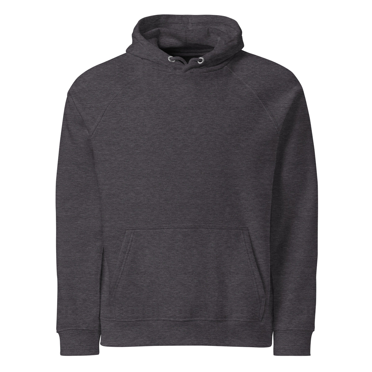 Born of Coal Raglan Hoodie in Charcoal Melange – Vorderansicht