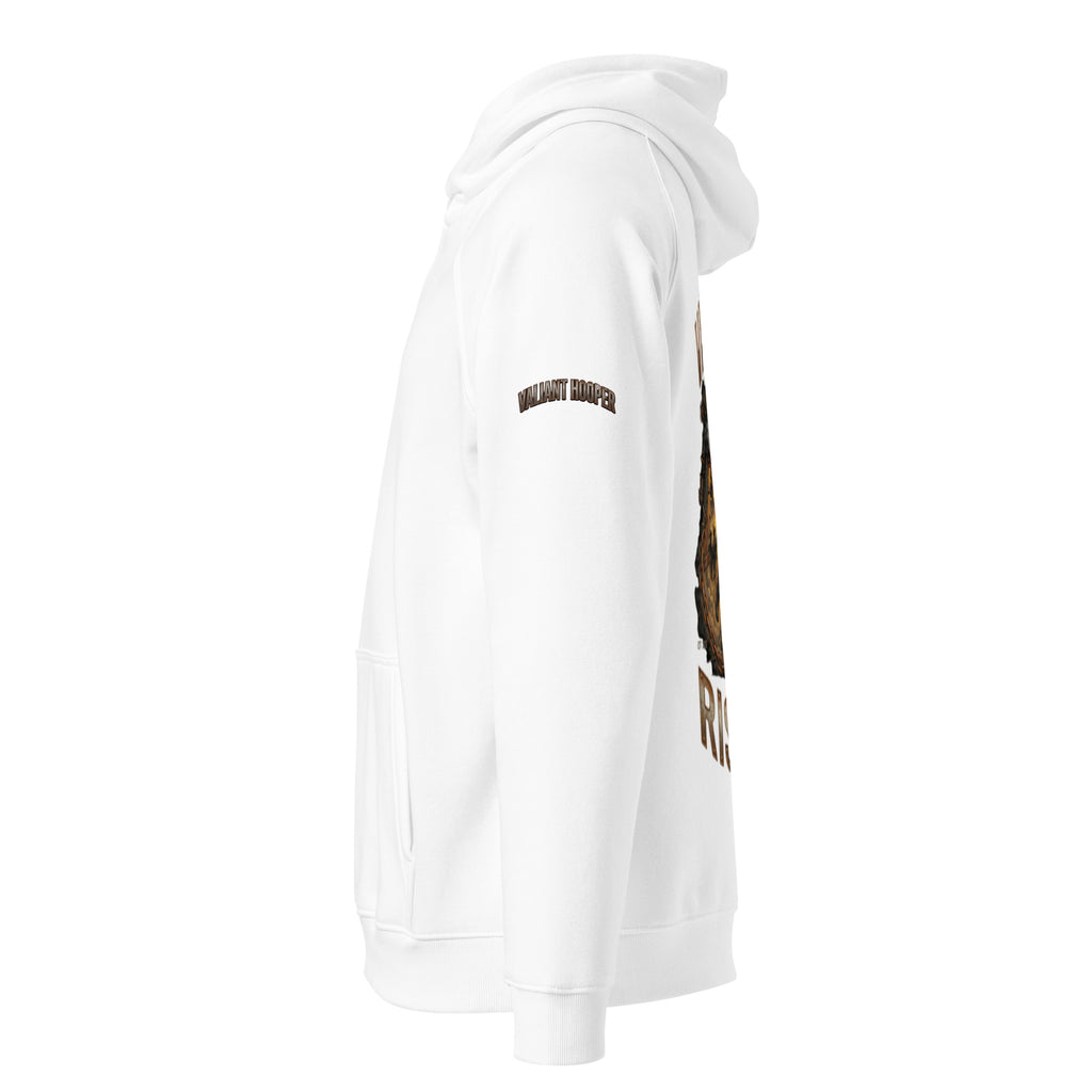 Rise Up Raglan Hoodie in Weiß – Seitenansicht