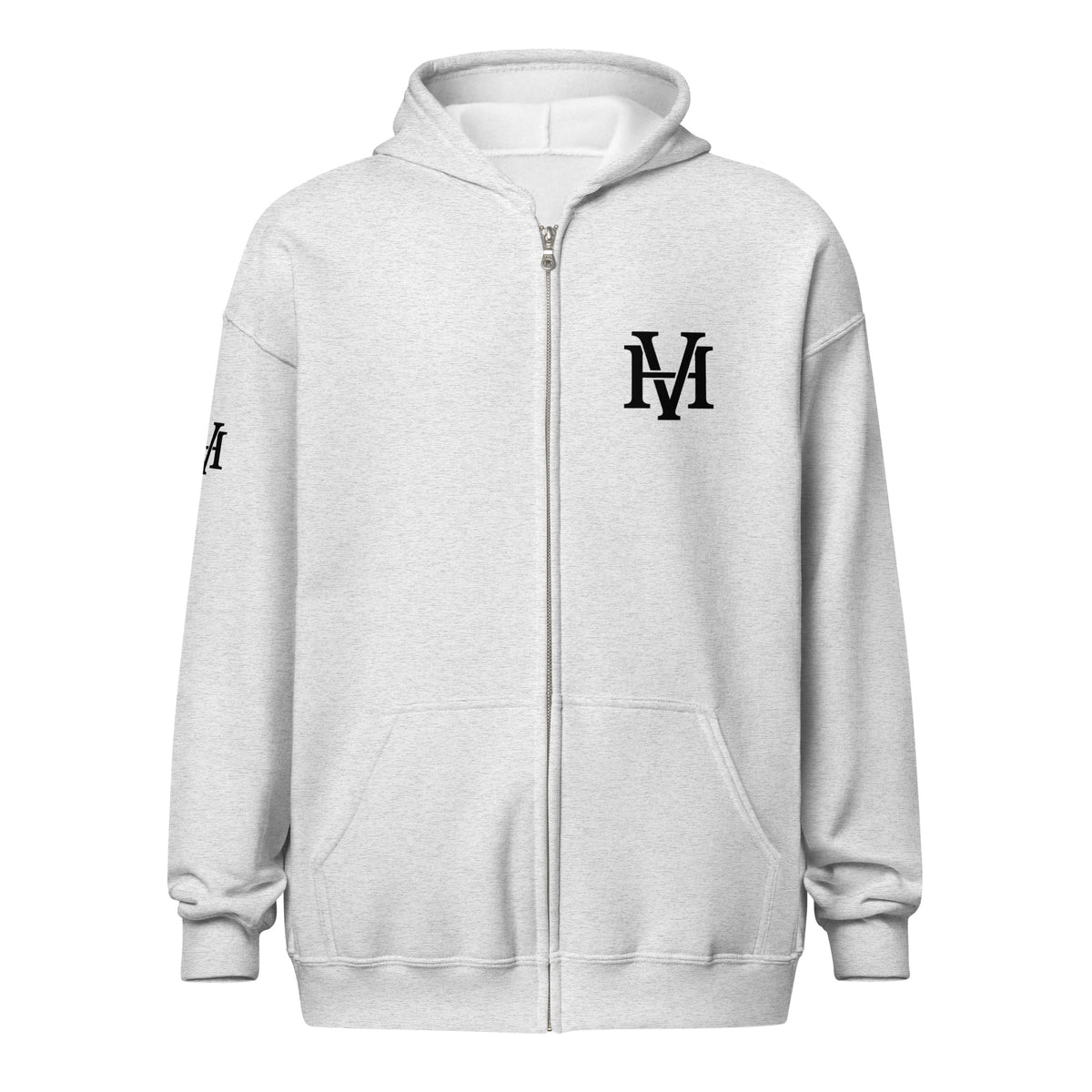 Valiant Zip Hoodie in Asche – Vorderansicht