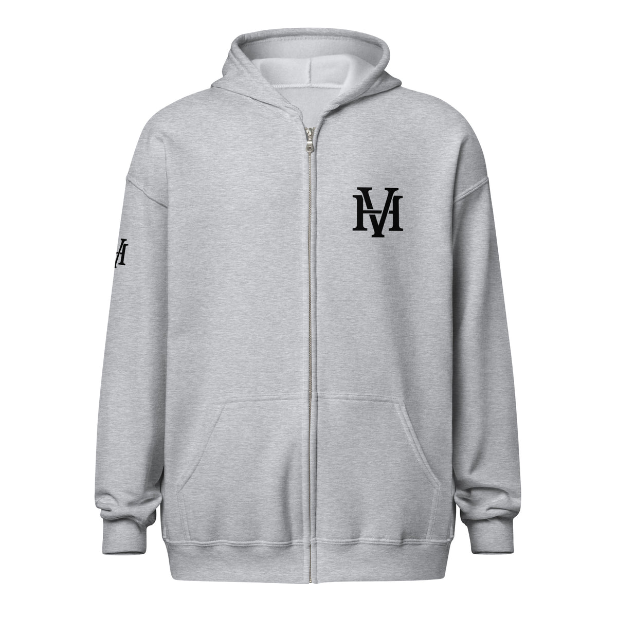 Valiant Zip Hoodie in Sportgrau – Vorderansicht