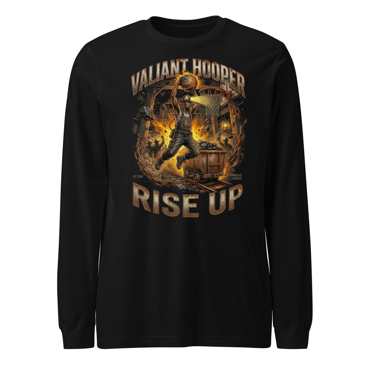 Rise Up Longsleeve in Schwarz – Vorderansicht