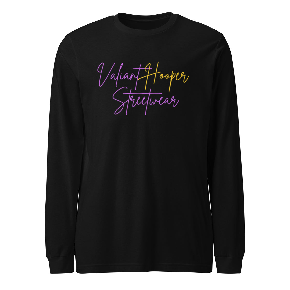 Signature Longsleeve Purple & Gold in Schwarz – Vorderansicht