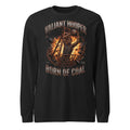 Born of Coal Longsleeve in Schwarz Heather – Vorderansicht