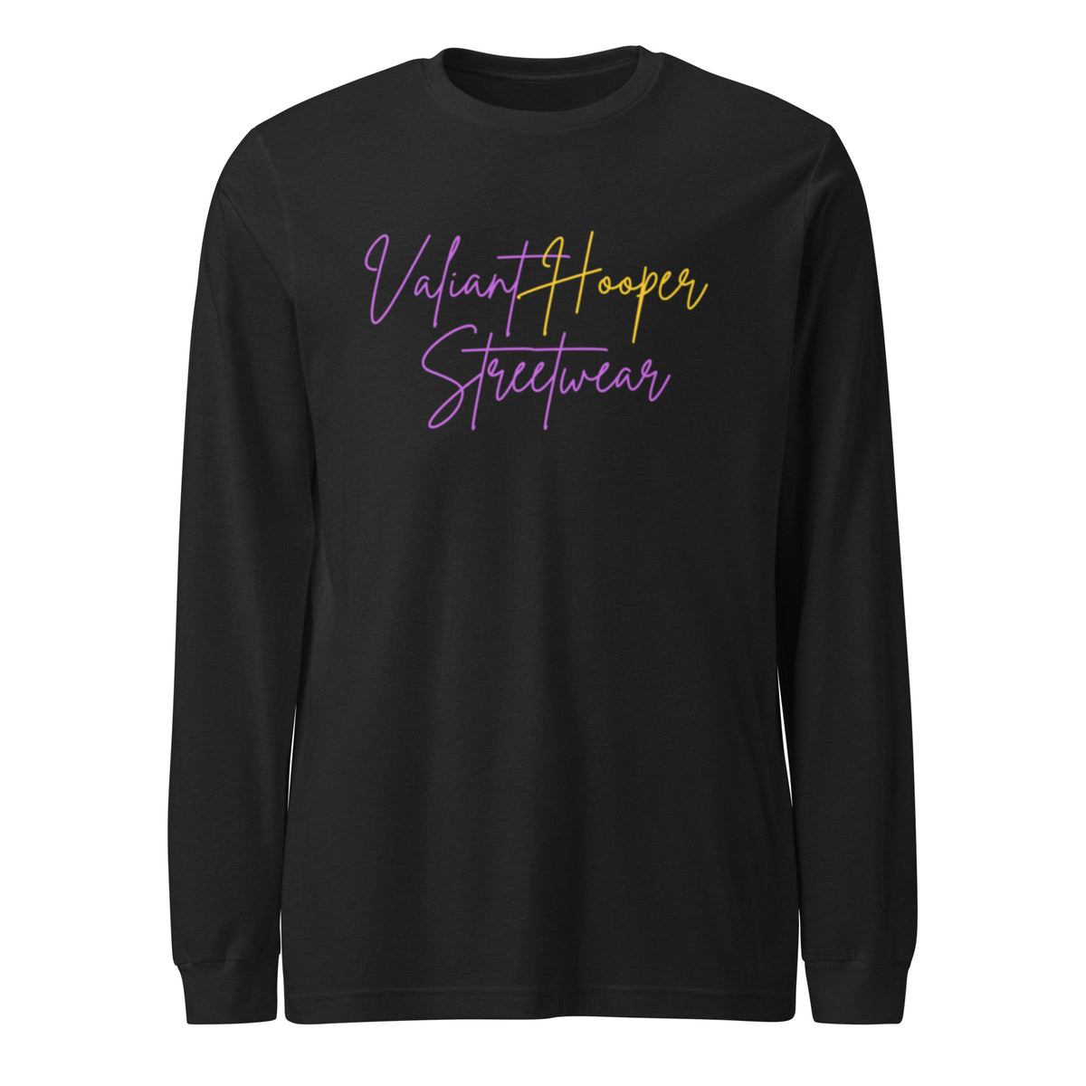 Signature Longsleeve Purple & Gold in Schwarz Heather – Vorderansicht