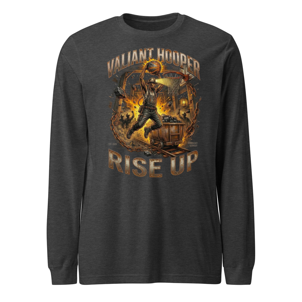 Rise Up Longsleeve in Dunkelgrau Heather – Vorderansicht