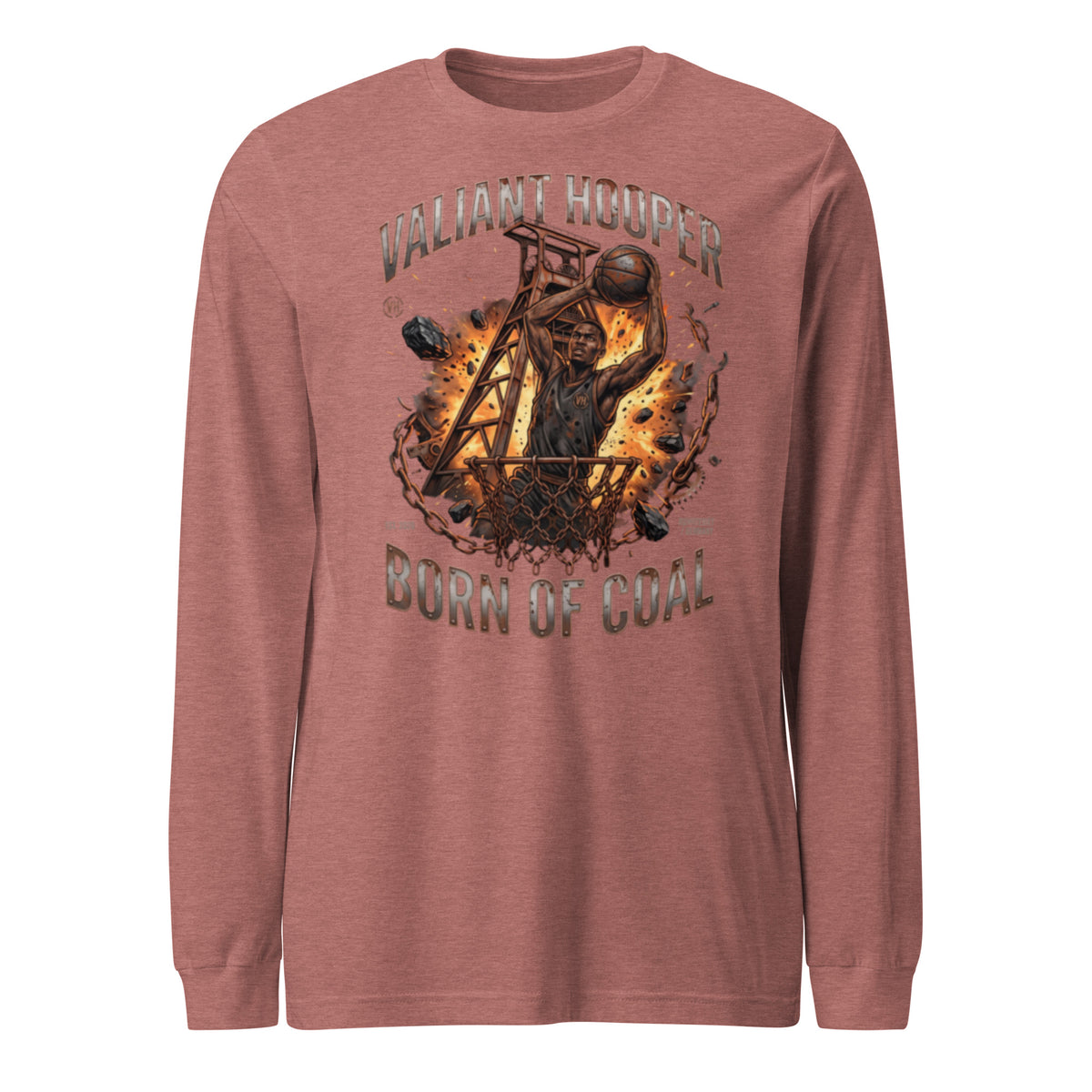 Born of Coal Longsleeve in Heather Mauve – Vorderansicht