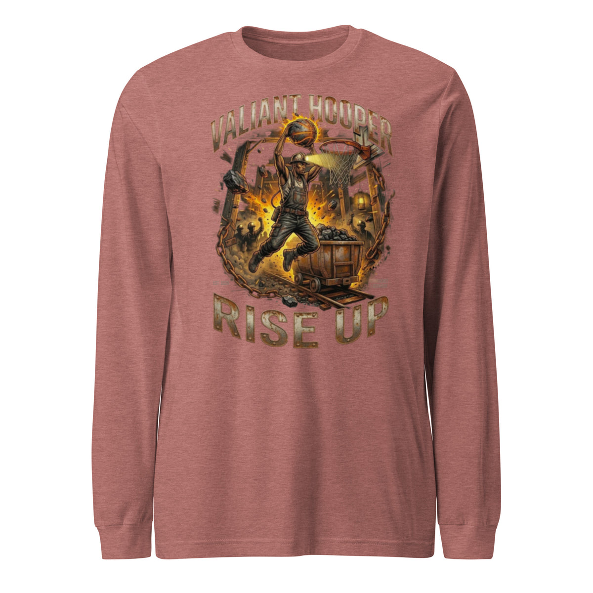 Rise Up Longsleeve in Heather Mauve – Vorderansicht