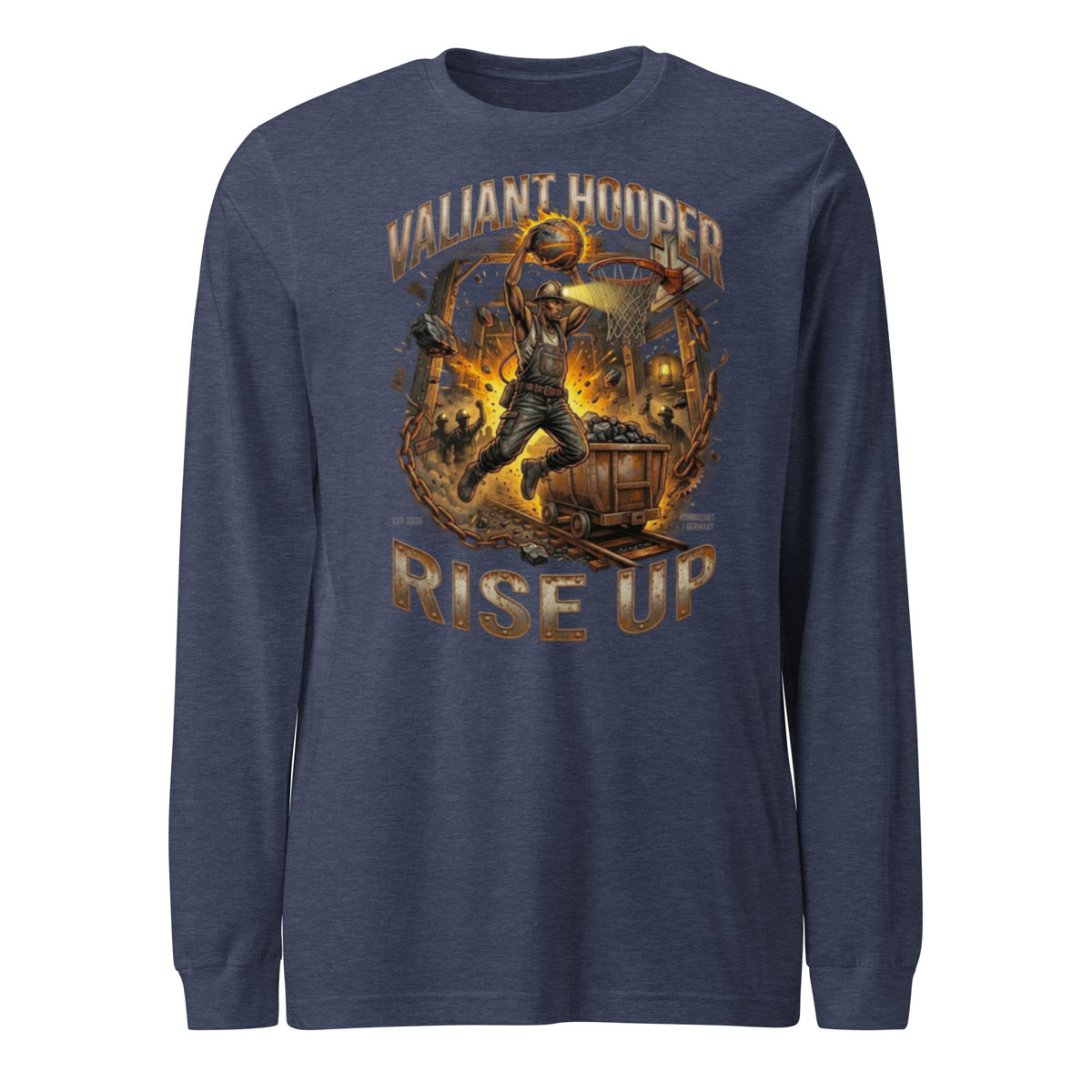 Rise Up Longsleeve in Heather Navy – Vorderansicht