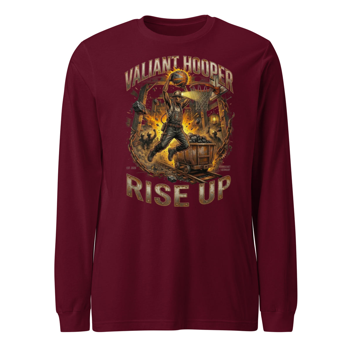 Rise Up Longsleeve in Kastanienbraun – Vorderansicht