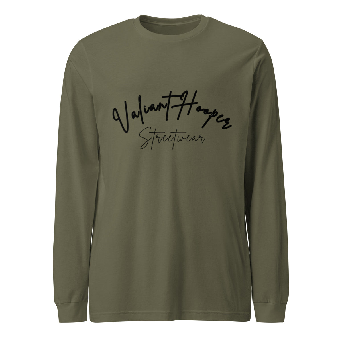 Signature Longsleeve in Militärgrün – Vorderansicht