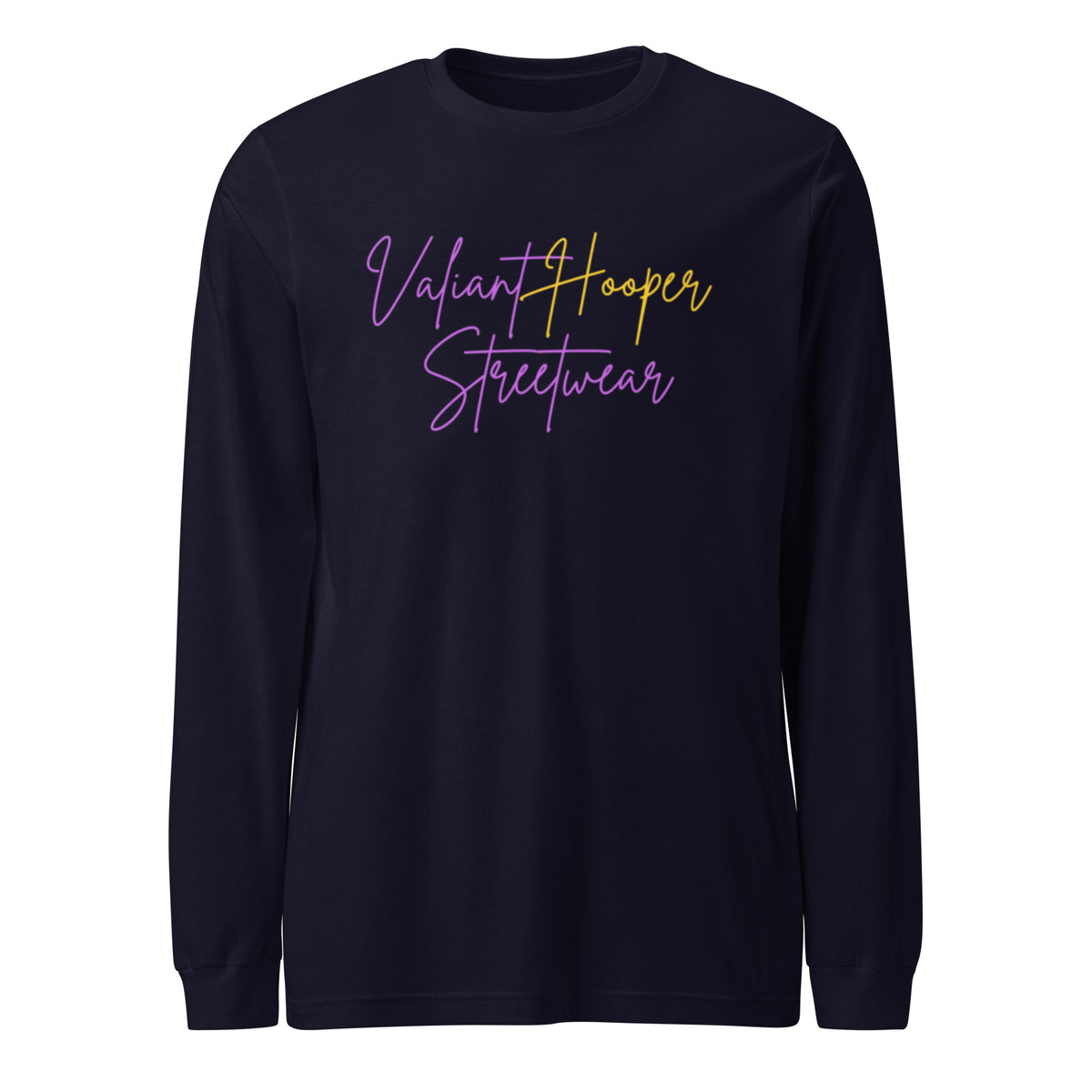 Signature Longsleeve Purple & Gold in Navy – Vorderansicht