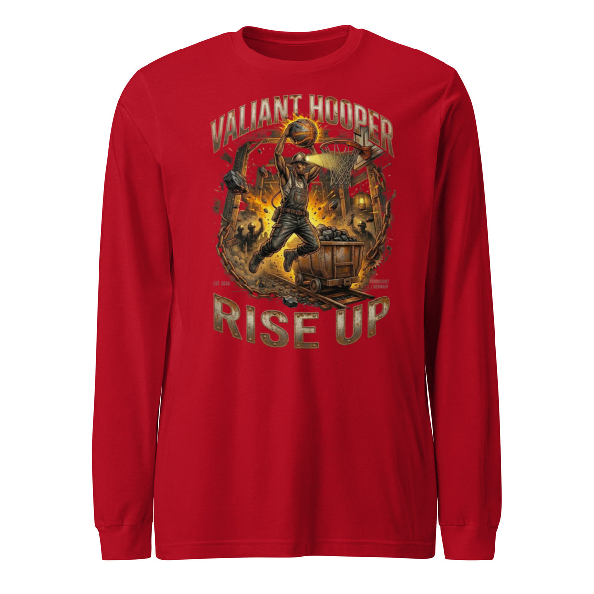 Rise Up Longsleeve in Rot – Vorderansicht
