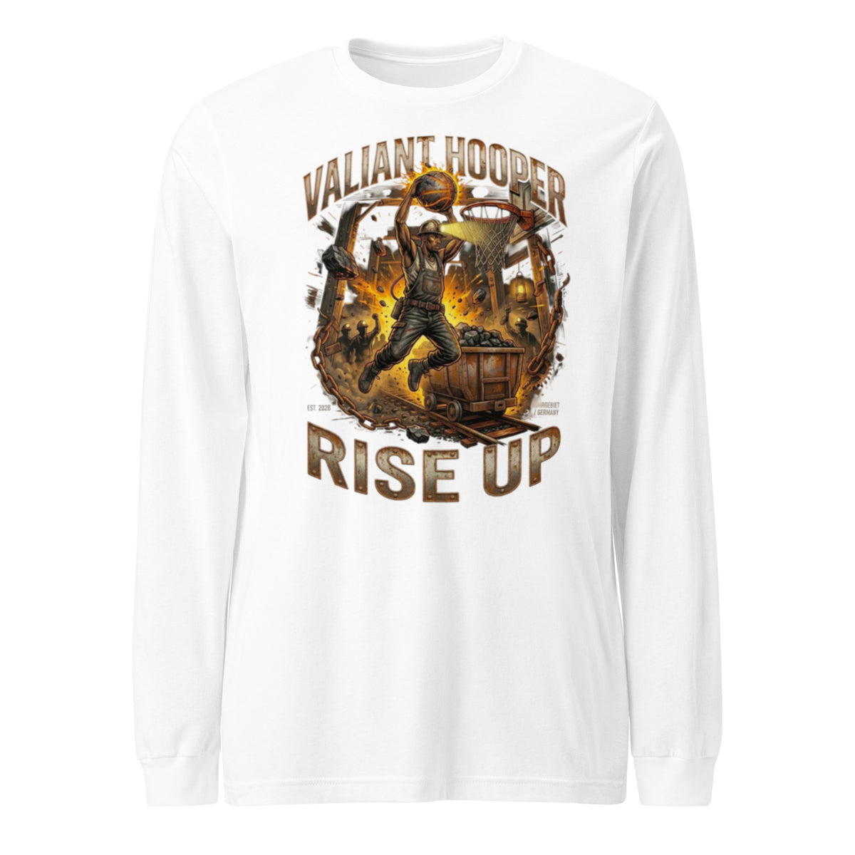 Rise Up Longsleeve in Weiß – Vorderansicht