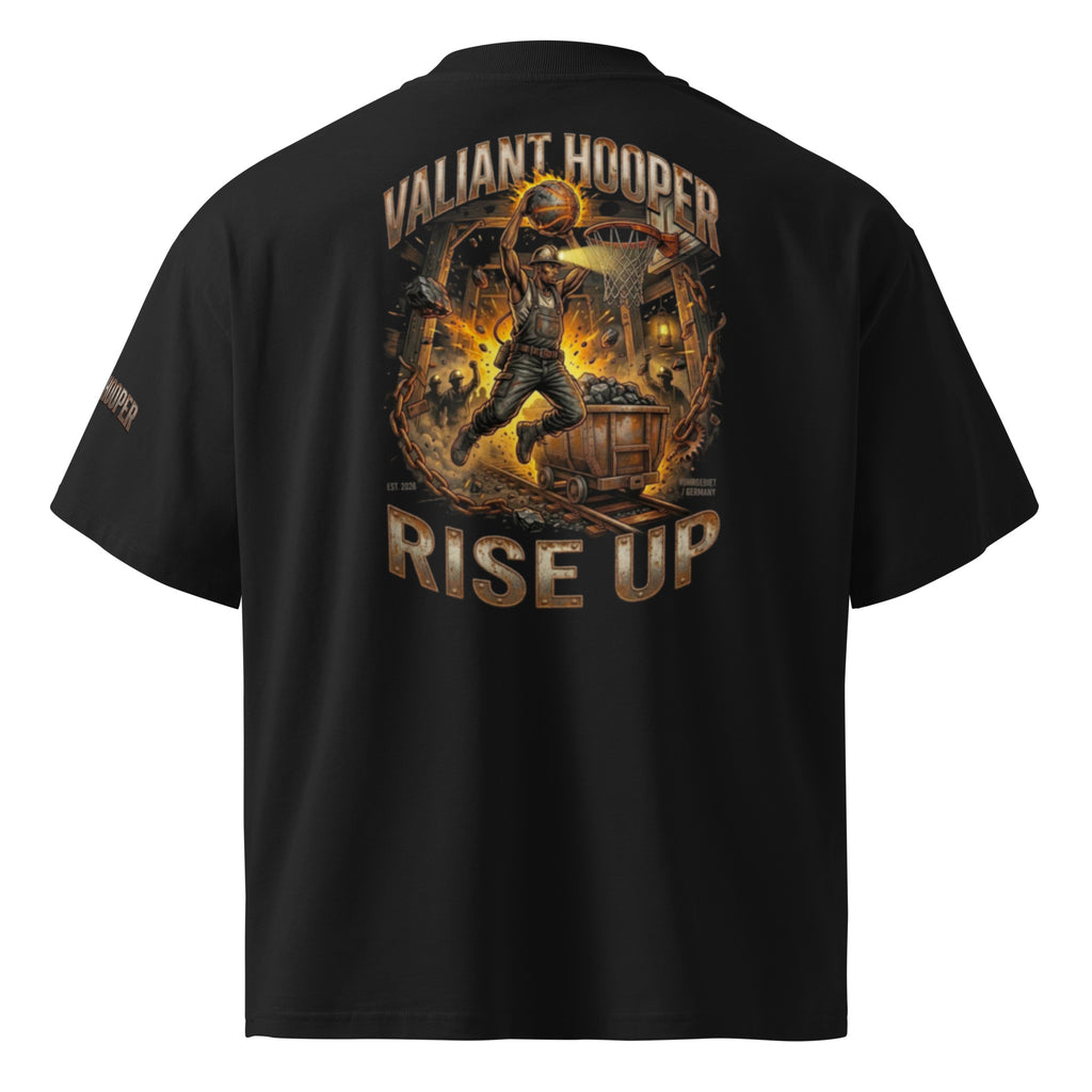 Rise Up Oversize Tee in Schwarz – Rückansicht