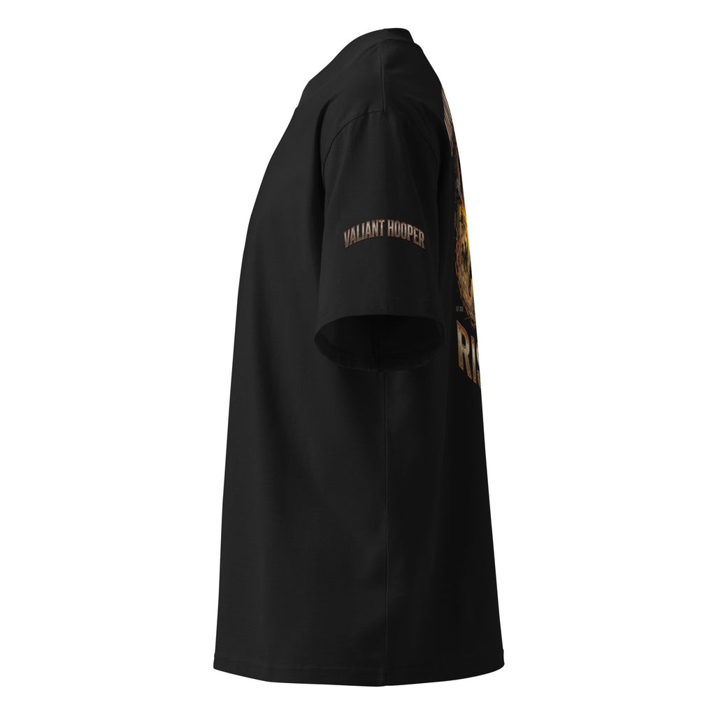 Rise Up Oversize Tee in Schwarz – Seitenansicht