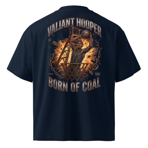 Born of Coal Oversize Tee in French Navy – Rückansicht