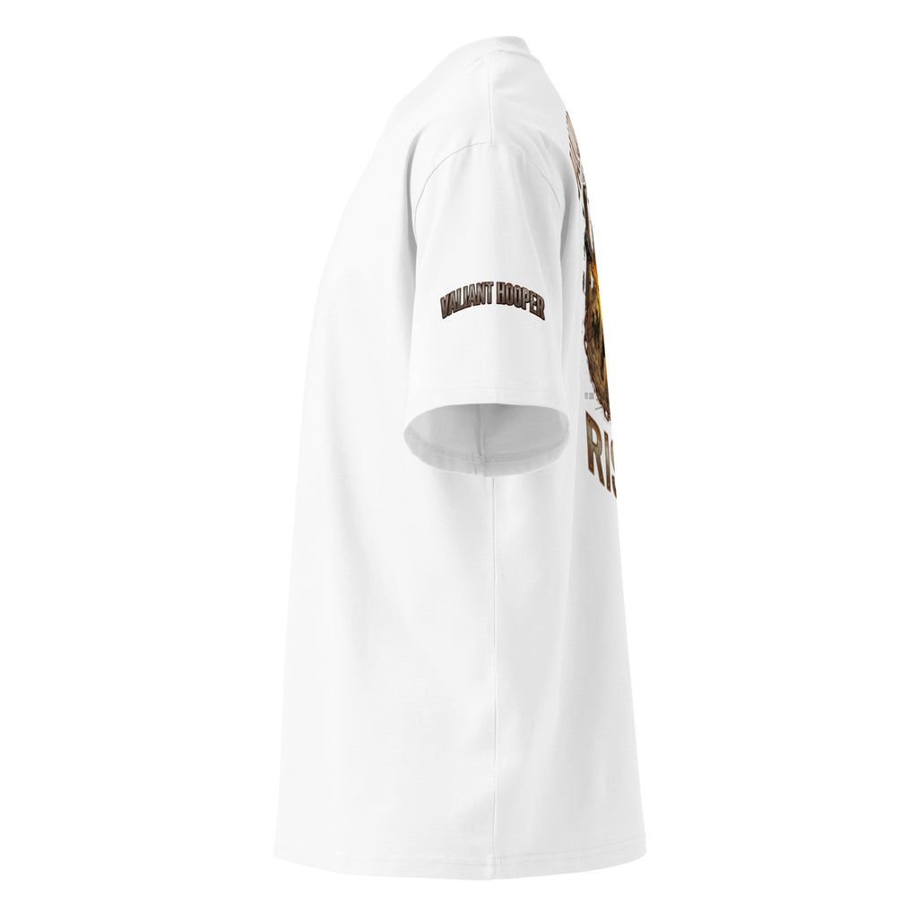 Rise Up Oversize Tee in Weiß – Seitenansicht
