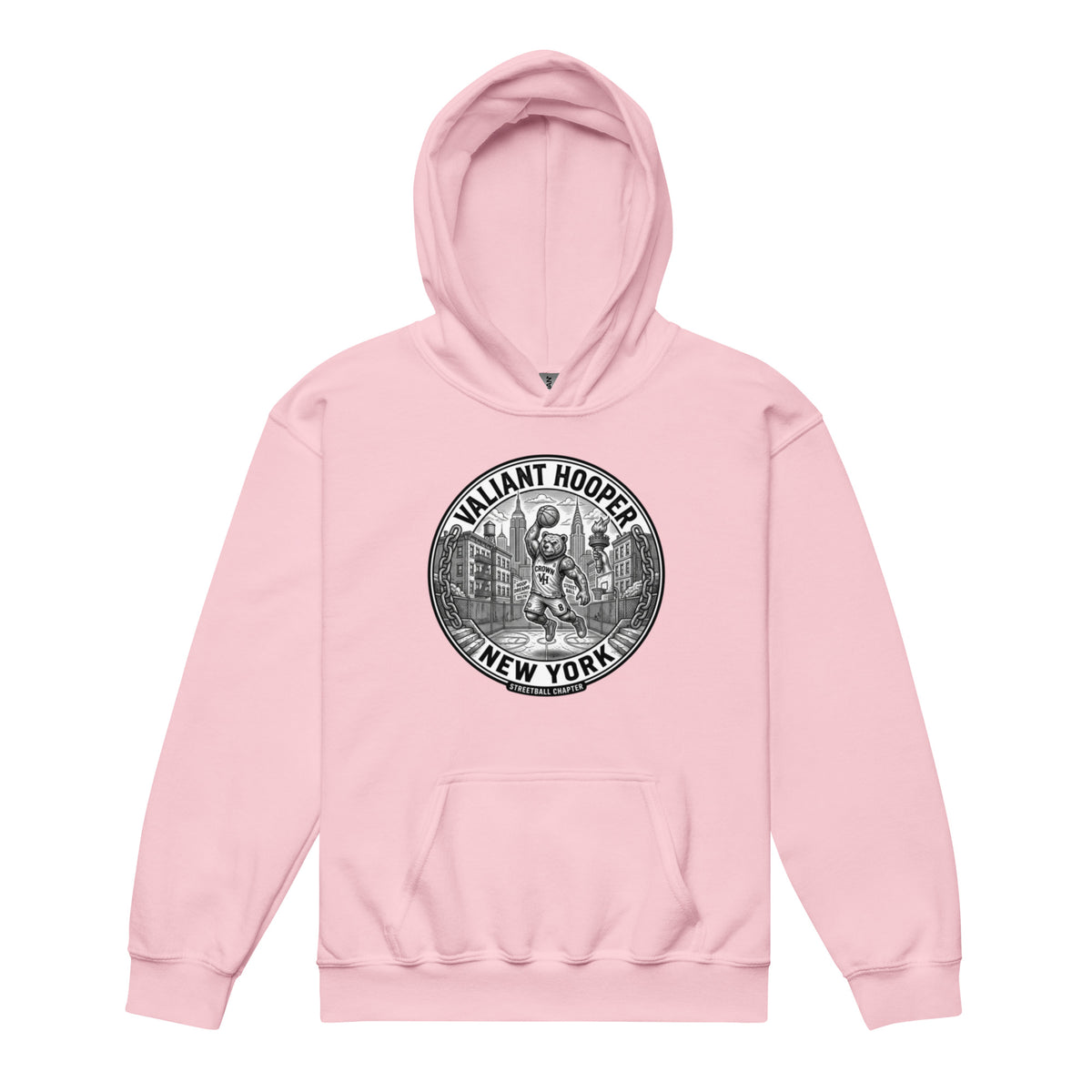 Renegade Kids Heavy-Blend Hoodie in Hellpink – Vorderansicht