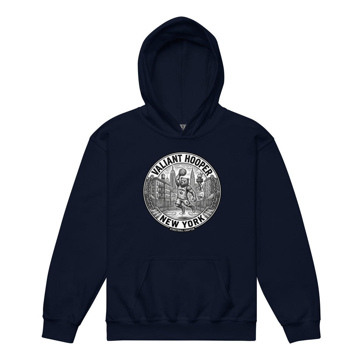 Renegade Kids Heavy-Blend Hoodie in Navy – Vorderansicht