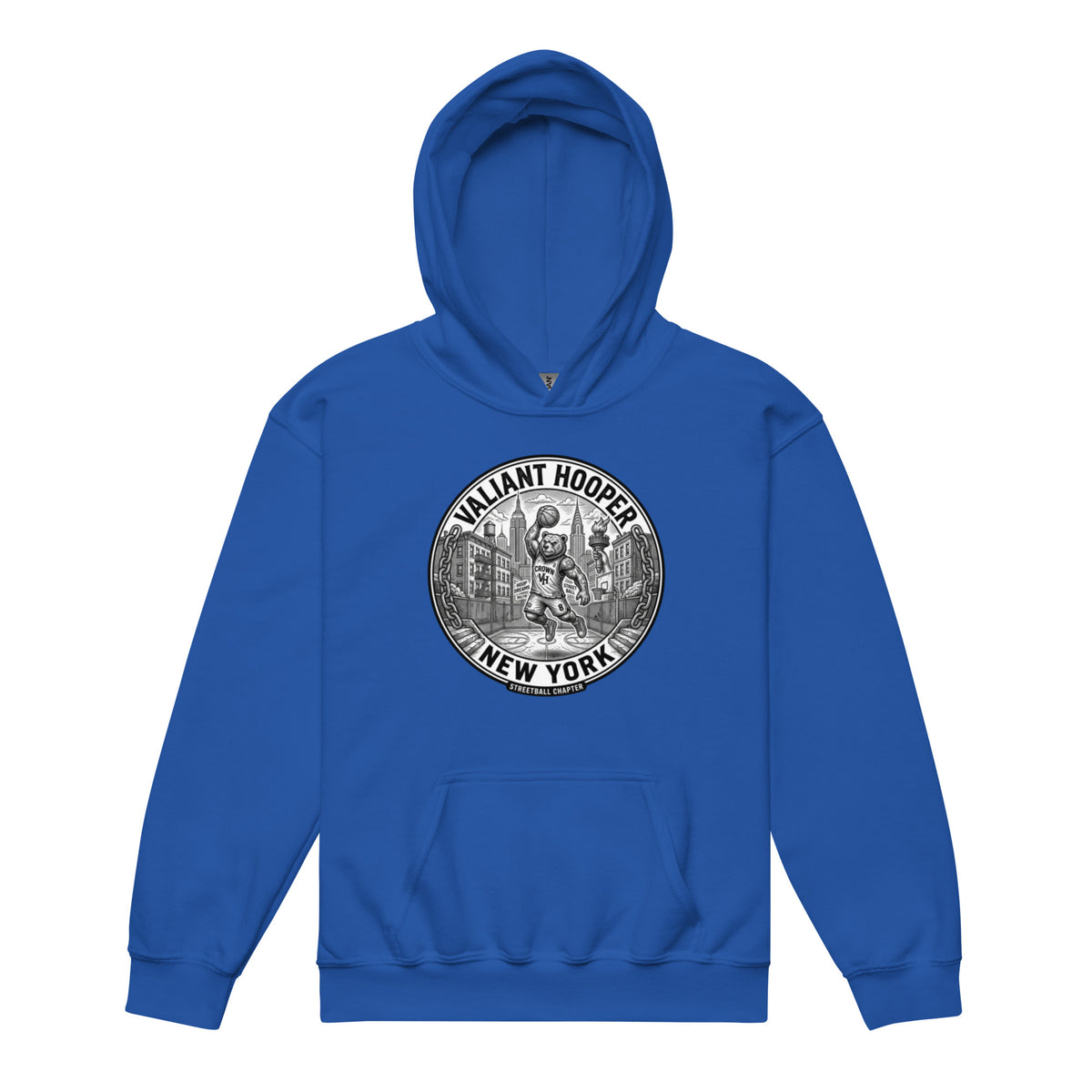 Renegade Kids Heavy-Blend Hoodie in Royal – Vorderansicht