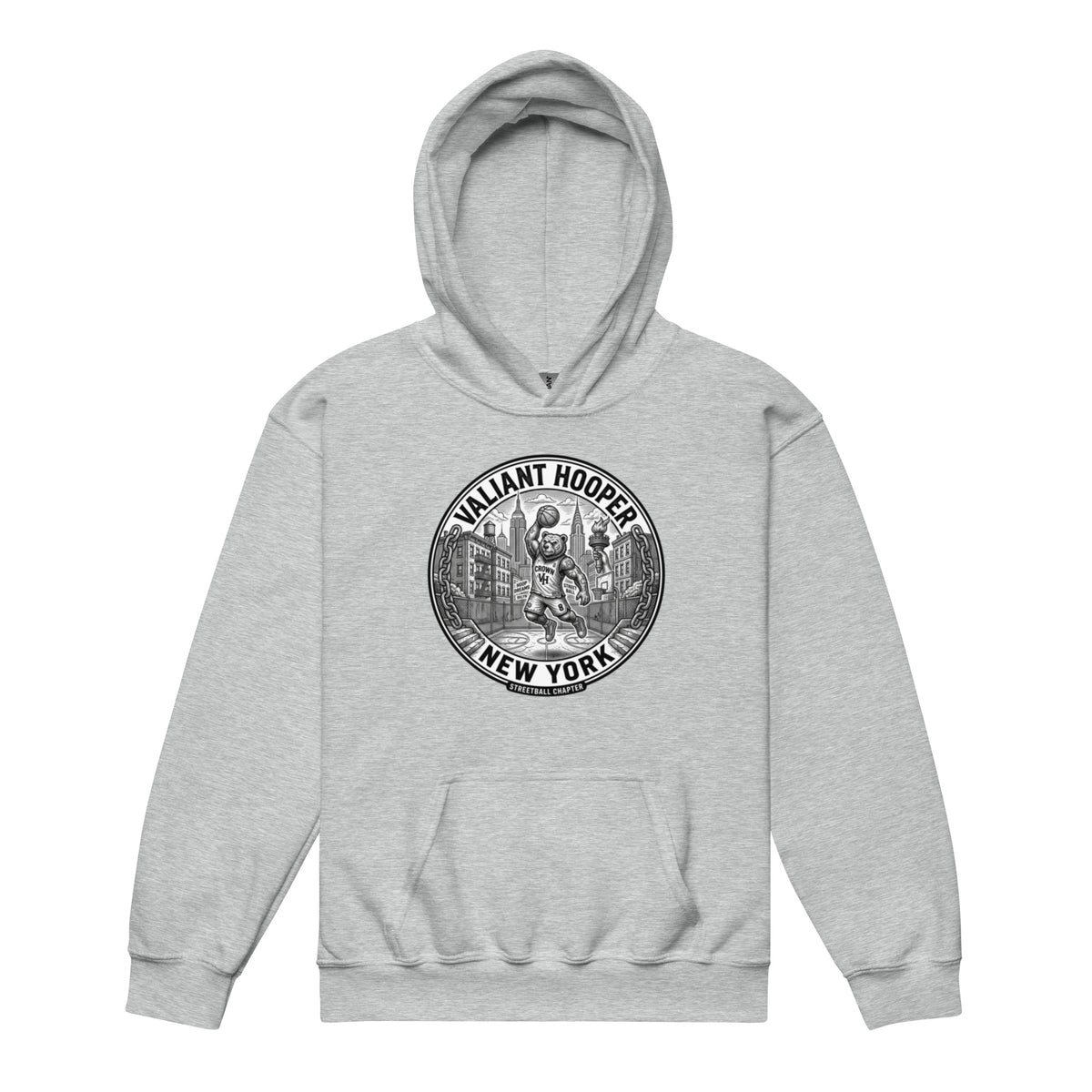 Renegade Kids Heavy-Blend Hoodie in Sportgrau – Vorderansicht
